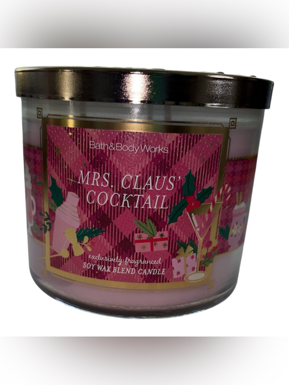 Bath & Body Works Mrs. Claus' Cocktail Candle 3 wick 14.5 oz jar NWT